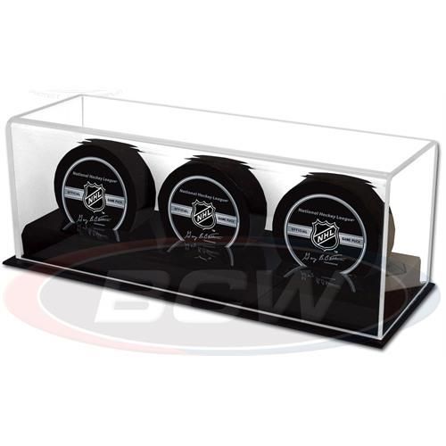 Triple 3 Hockey Pucks Acrylic Display Case / Holder - BCW