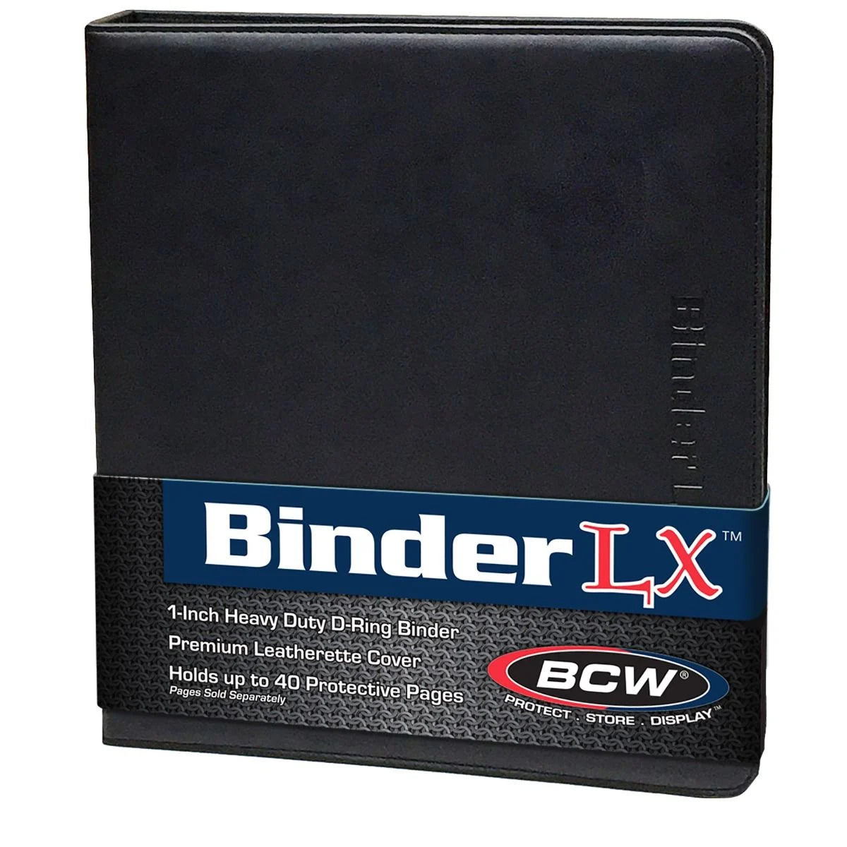 BCW - BINDER LX Black Faux Leather 3 ring - 1 inch Heavy Duty