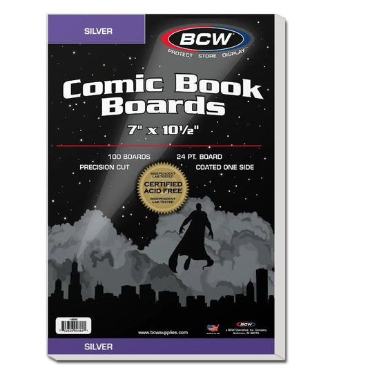 100 Pack - Silver Comic Backing Boards - BCW