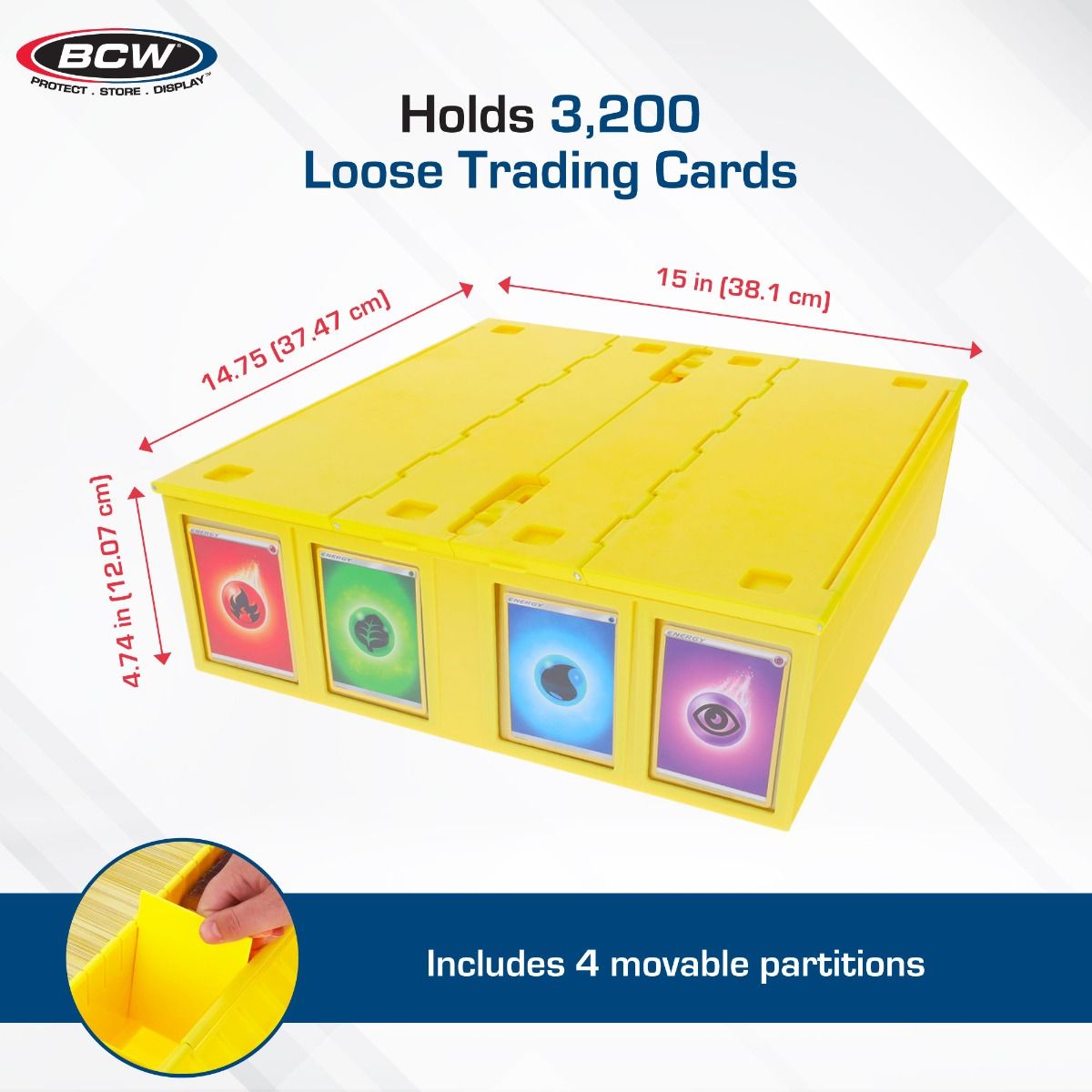 Collectible Card Bin 3200ct YELLOW - BCW - Storage