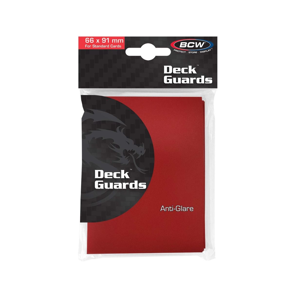 Box of 10 Packs - BCW Deck Guard Sleeves - Matte - Anti Glare - Red