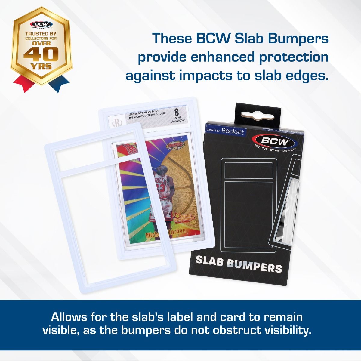 6 Pack of Slab Bumpers - BGS Beckett Card - Clear Translucent - BCW
