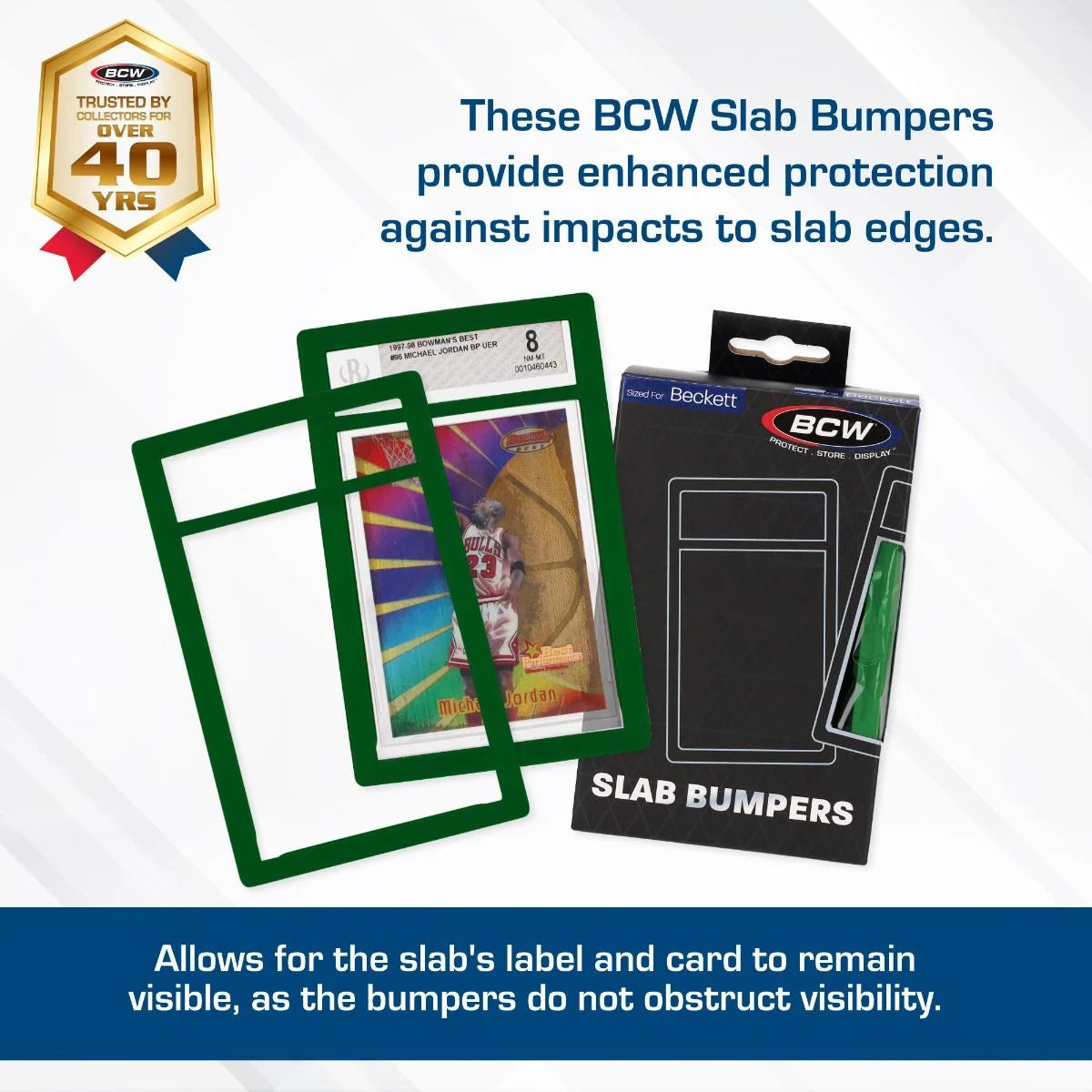 6 Pack of Slab Bumpers - BGS Beckett Card - Green - BCW