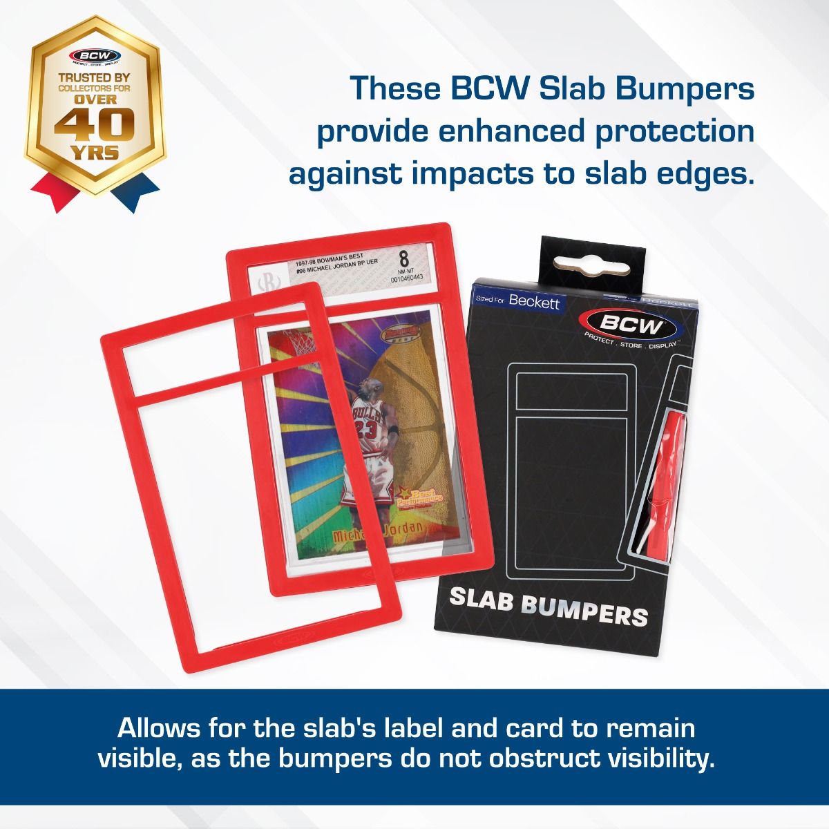 6 Pack of Slab Bumpers - BGS Beckett Card - Red - BCW