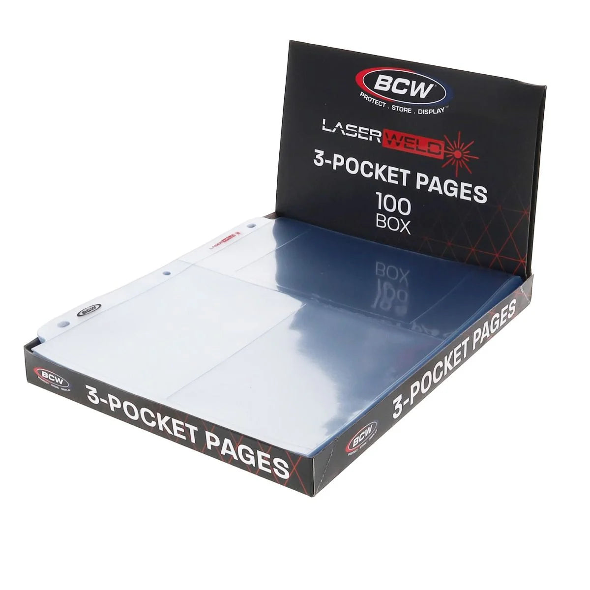 BCW LaserWeld® 3-Pocket Photo Page - (100 CT. Pack)