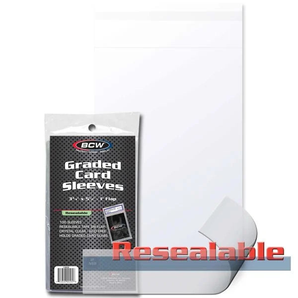 Graded card Resealable Bags/Sleeves 100 pack - BCW