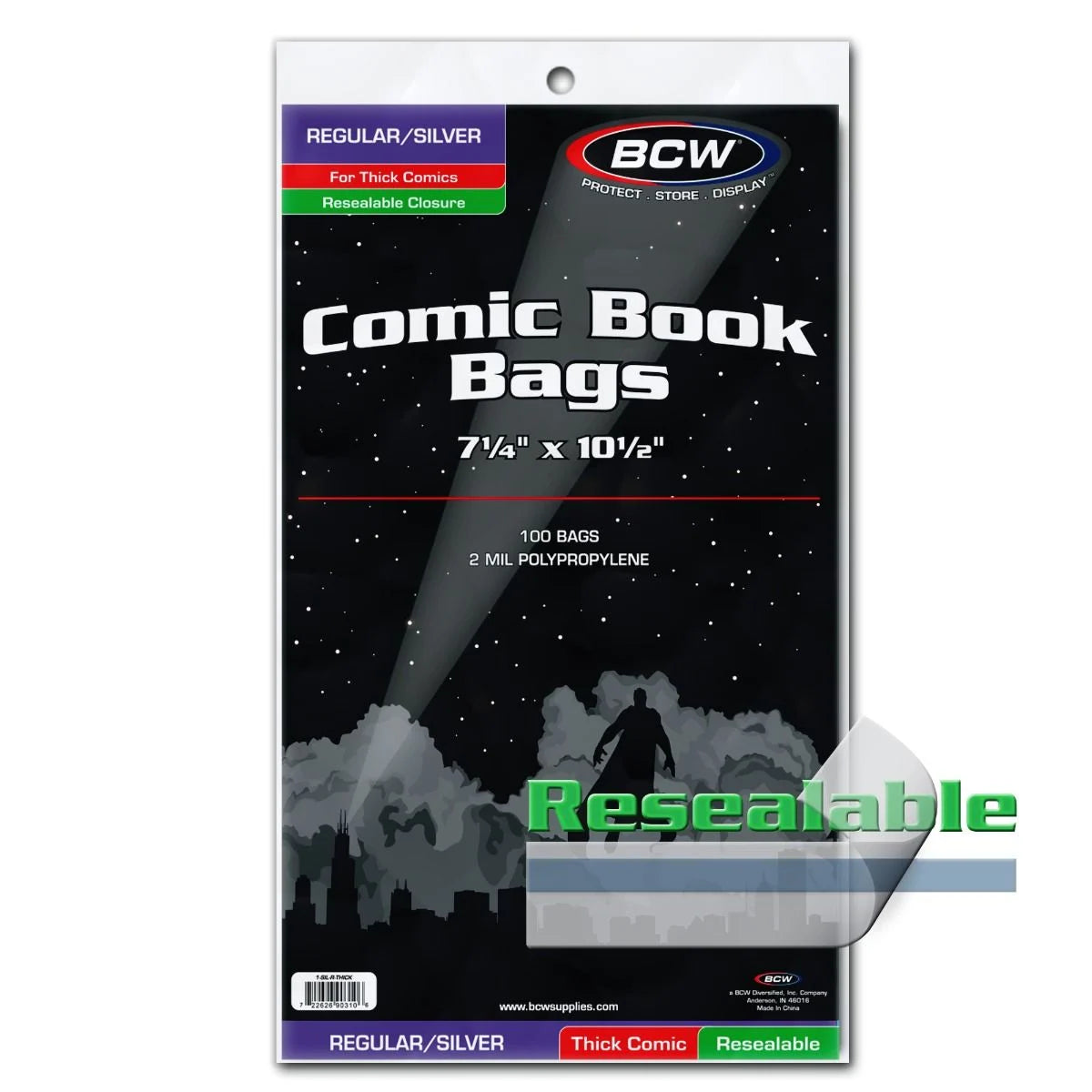 Resealable Regular / Silver Thick Comic Bags - BCW