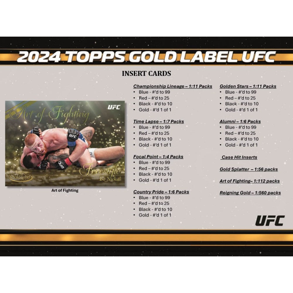 2024 Topps GOLD LABEL UFC Hobby Box