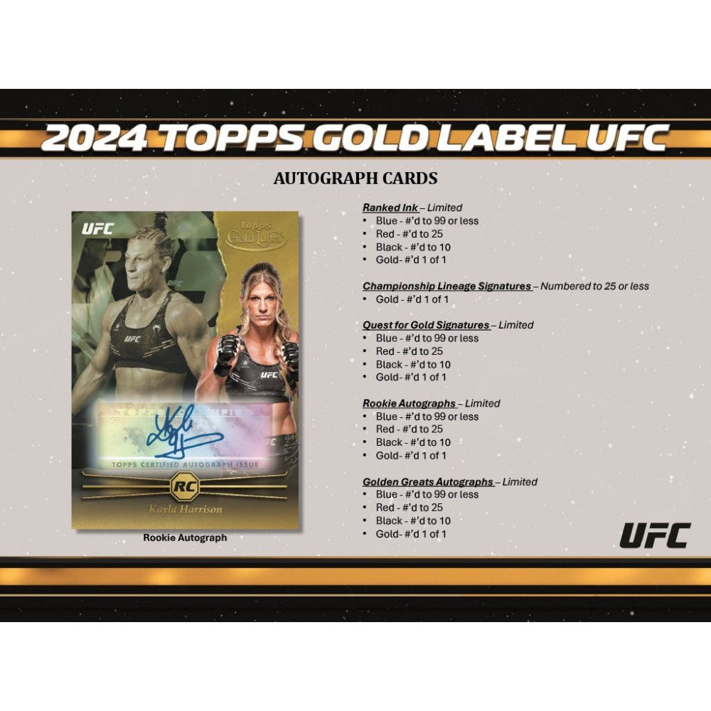 2024 Topps GOLD LABEL UFC Hobby Box