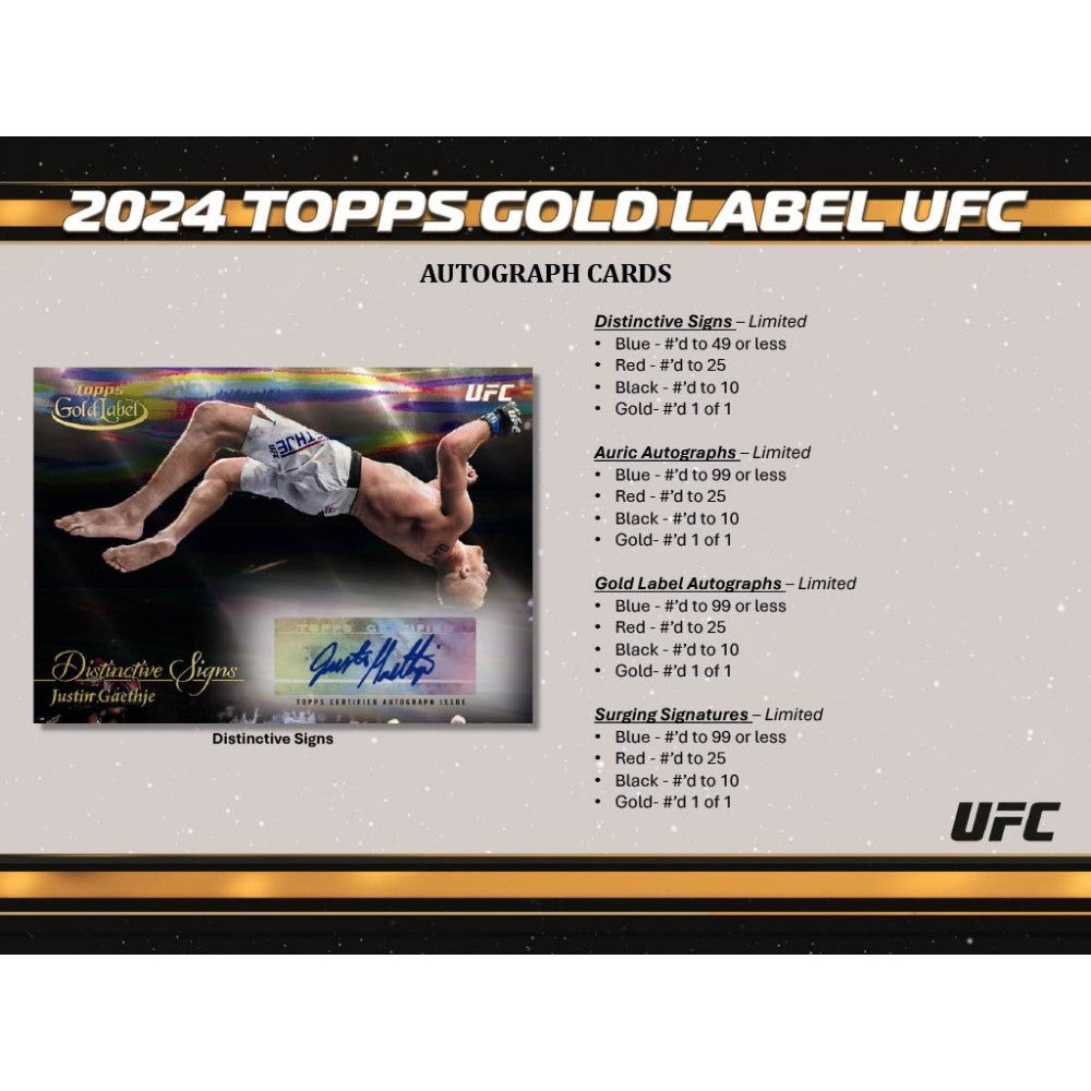 2024 Topps GOLD LABEL UFC Hobby Box