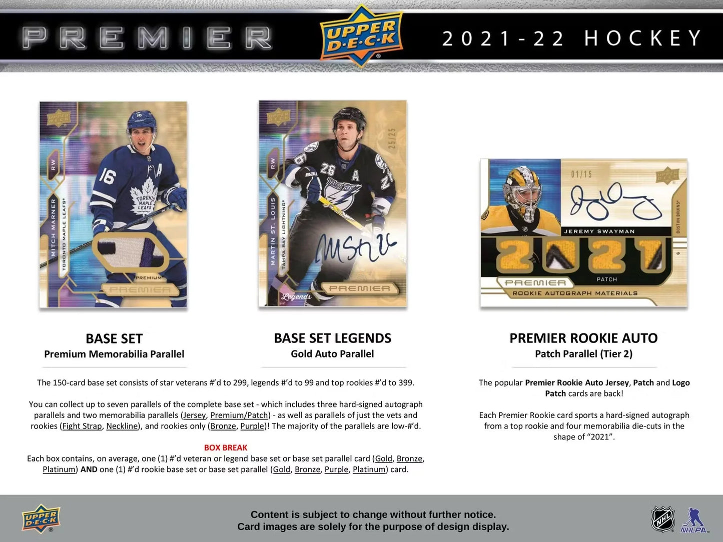 2021-22 Upper Deck UD PREMIER Hockey Hobby Box