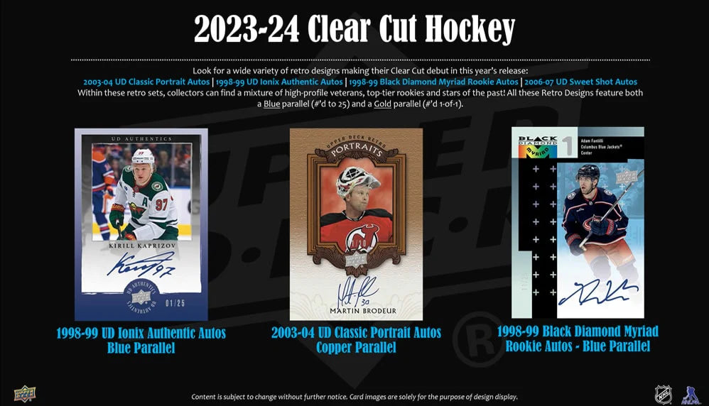 2023-24 UD Clear Cut Hockey Hobby Box