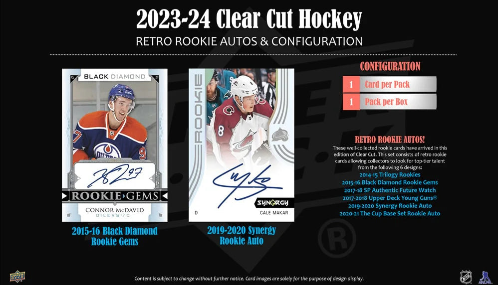 2023-24 UD Clear Cut Hockey Hobby Box