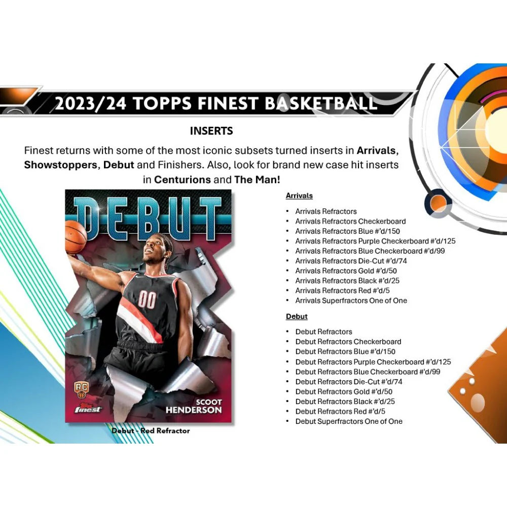 2023-24 NBA Topps Finest Basketball Hobby Box