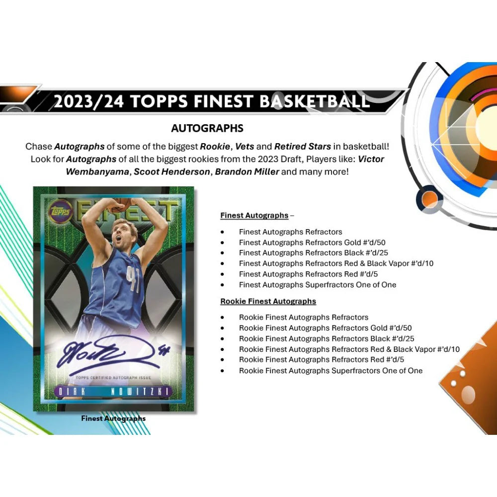 2023-24 NBA Topps Finest Basketball Hobby Box