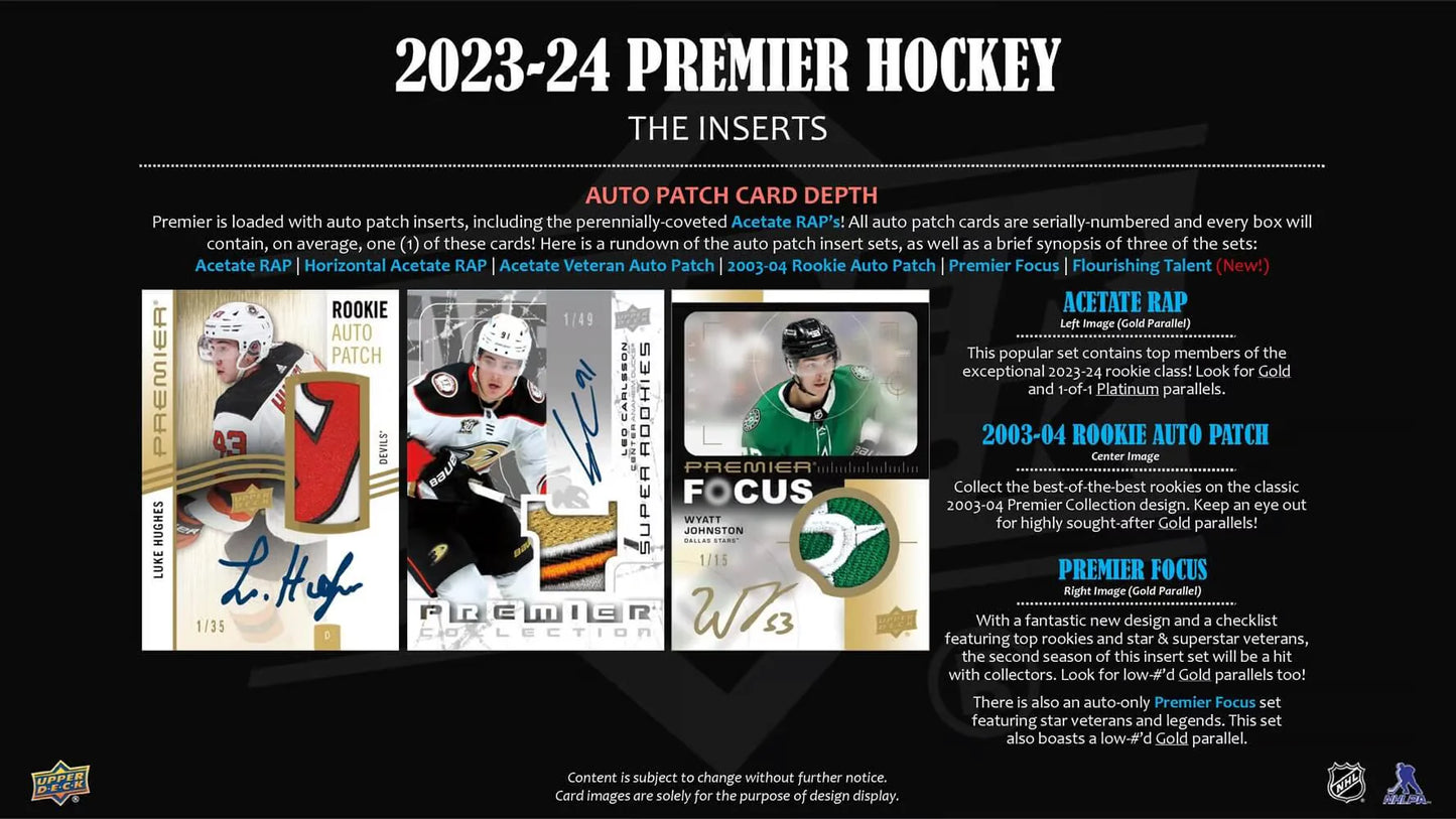 2023-24 UD Premier Hockey Hobby Box