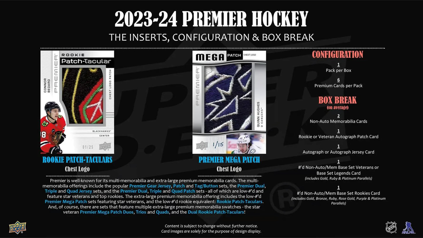 2023-24 UD Premier Hockey Hobby Box