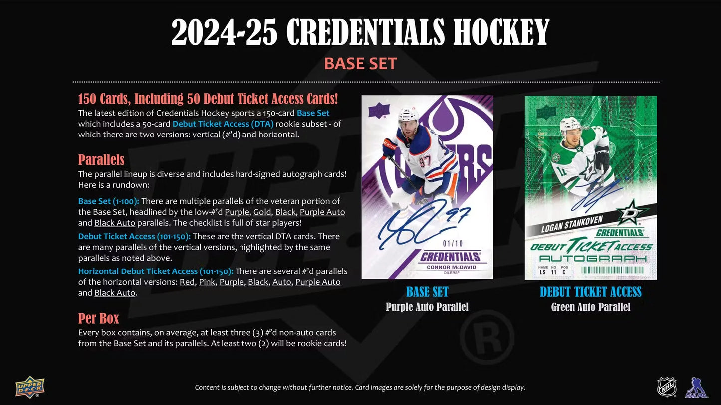 2024-25 UD Credentials Hockey Hobby Box