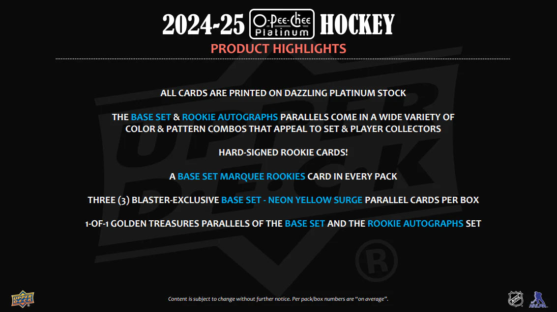 2024-25 O-Pee-Chee Platinum Hockey Blaster Box