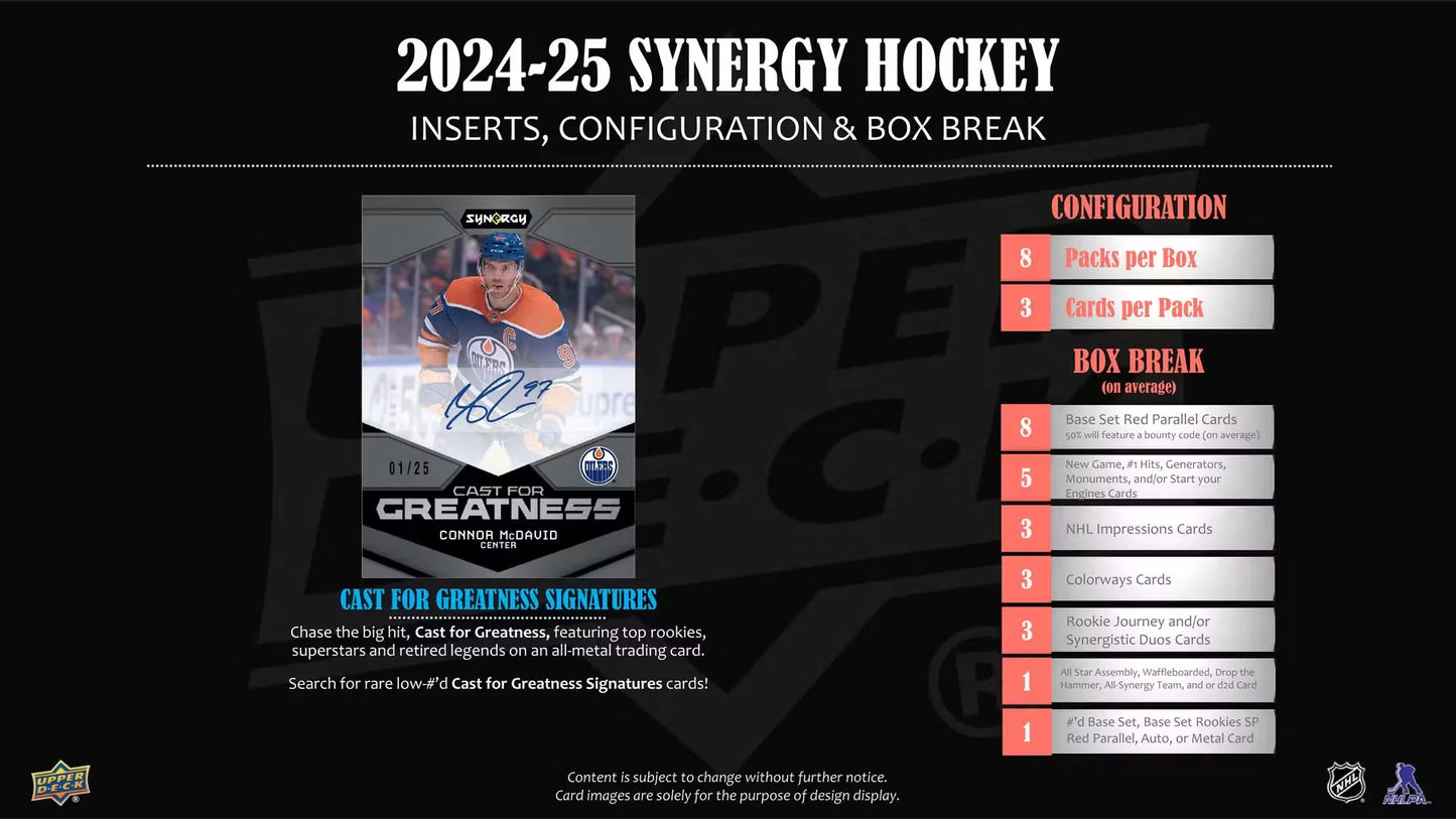 2024-25 UD SYNERGY Hockey Hobby Box