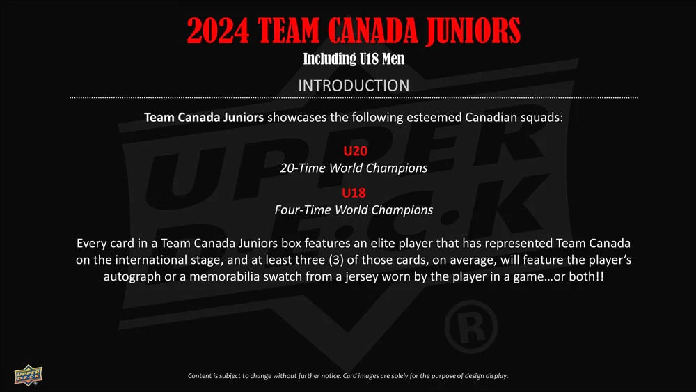 2024 Upper Deck Team Canada Juniors Hobby Box