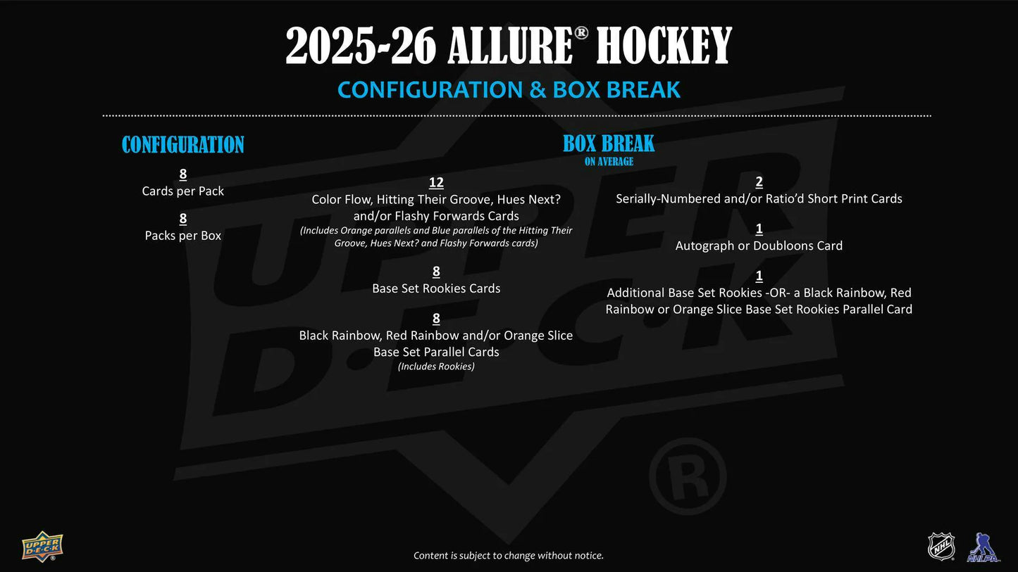 2025-26 UD Allure Hockey Hobby Pack