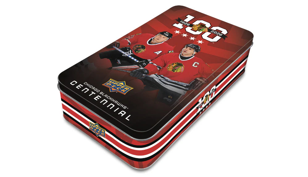 2025-26 Chicago Blackhawks Hockey Centennial Hobby Tin