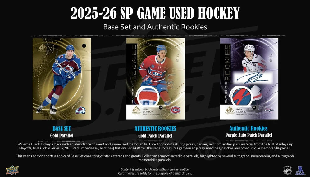 2025-26 Upper Deck UD SP Game Used SPGU Hockey Hobby Box