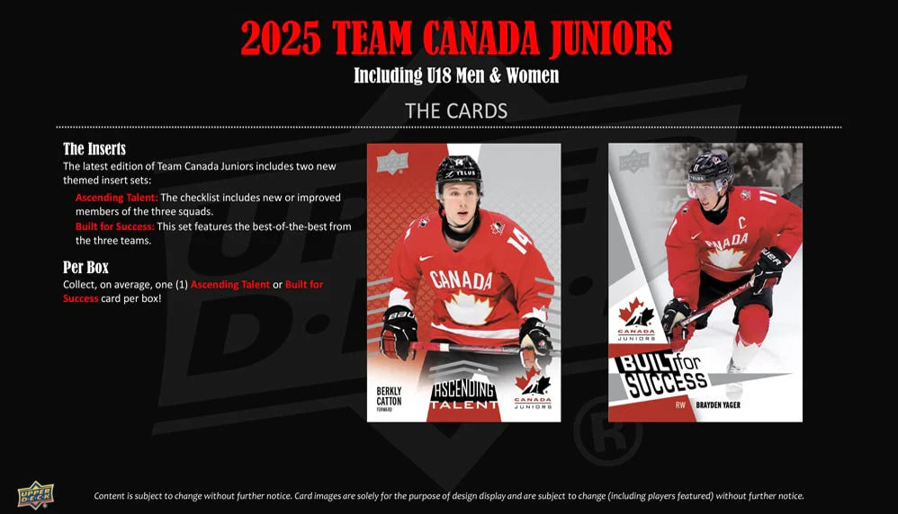 2025 Upper Deck Team Canada Juniors Blaster Box