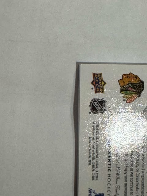 CONNOR BEDARD 2023-24 SP Authentic Future Watch Auto Patch 1/1 Chicago Blackhawks 6 color Patch