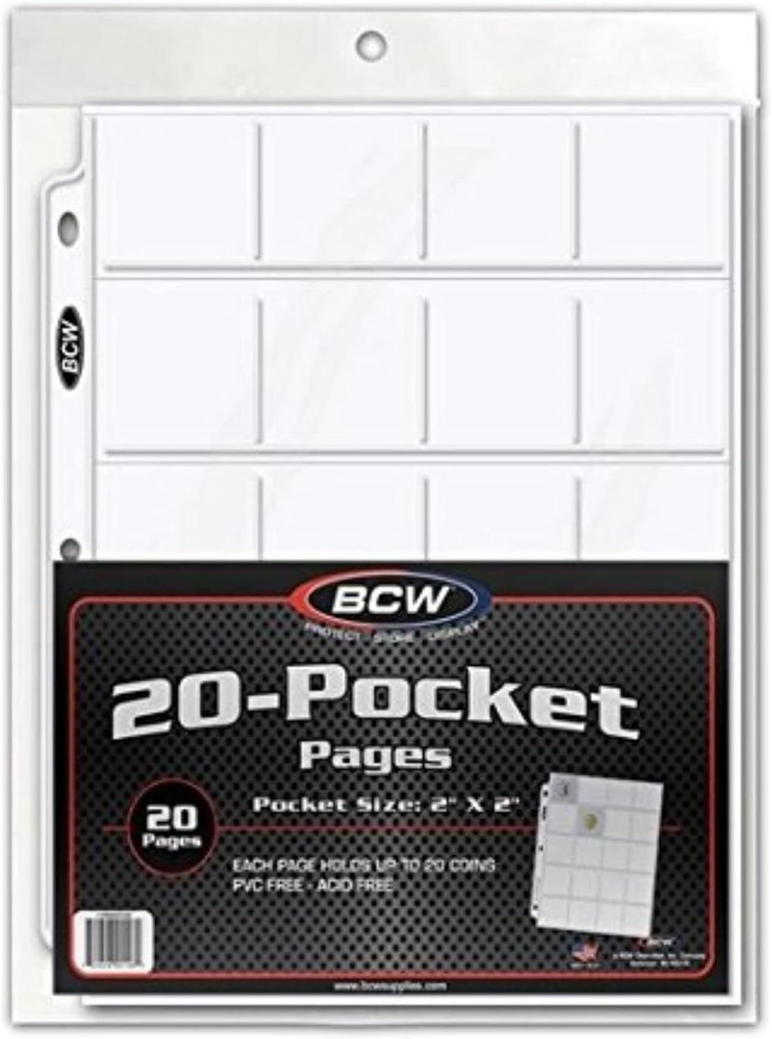 20 pocket Pages - Coin Flips - For 3 Ring Binders - 20 Pages - BCW