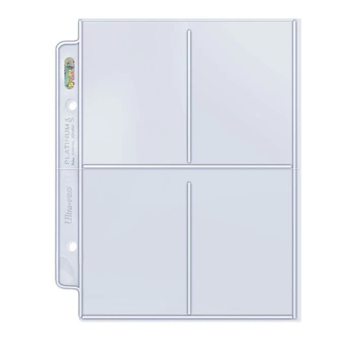 4 pocket Mini Pages - Sports Cards- For 2 Ring Mini Binders - 100 Pages - Ultra Pro