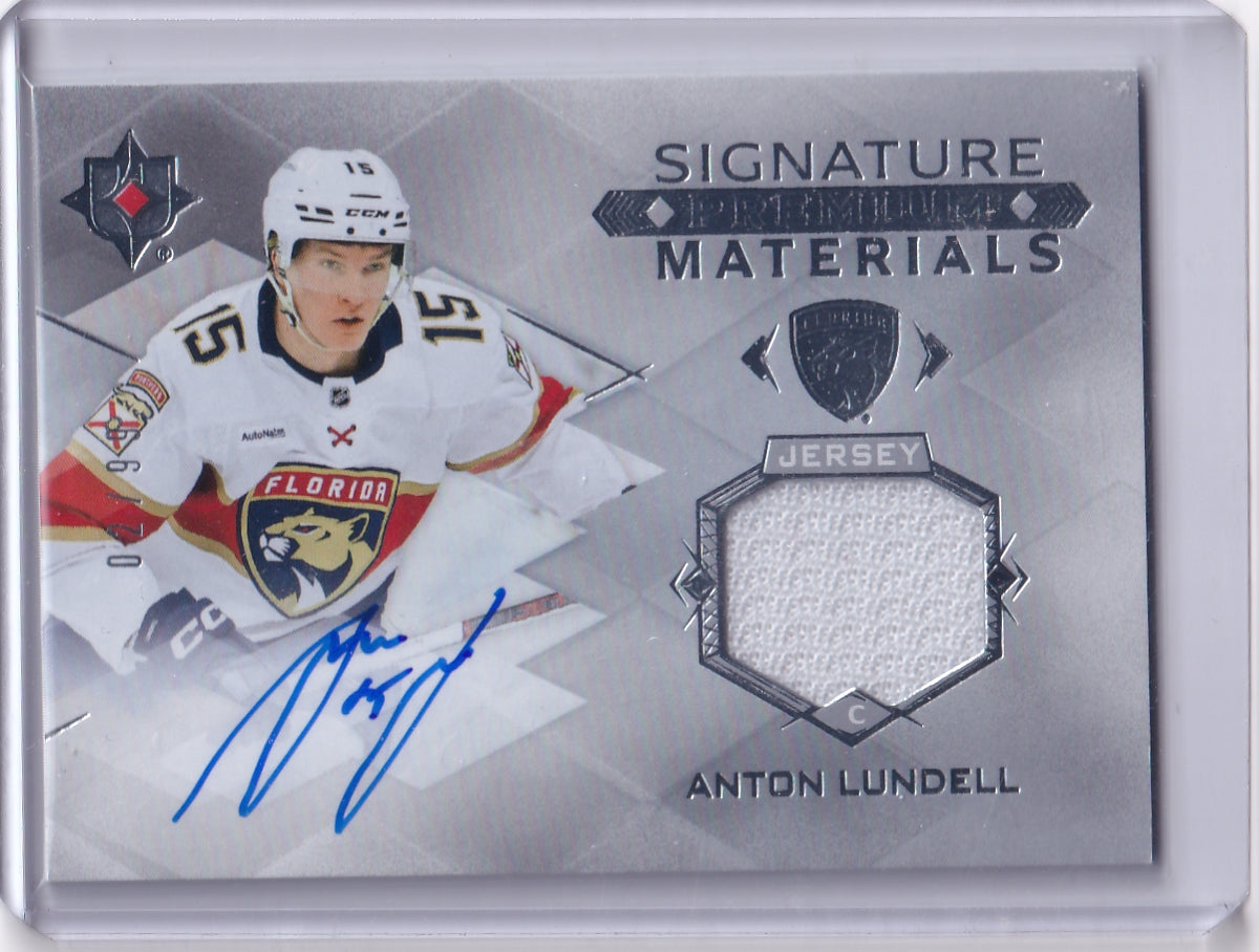 Anton Lundell Signature Premium Materials Jersey Auto /99 2023-24 Upper Deck Ultimate Collection Florida Panthers
