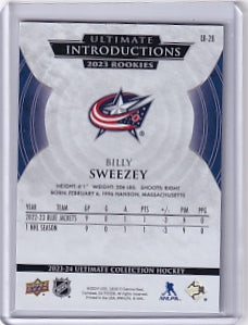 Billy Sweezey Ultimate Introductions Purple 20/25 Rookie Card UI-26 2023-24 Upper Deck Ultimate Collection Rookie Card RC Columbus Blue Jackets