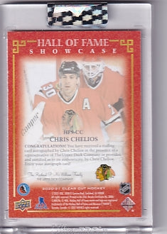 Chris Chelios Hall Of Fame Showcase 33/35 Card HSF-CC 2020-21 Upper Deck Clear Cut Chicago Blackhawks