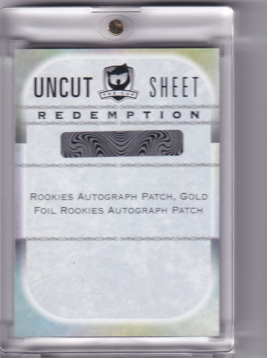 2022-23 Upper Deck The Cup Rookie Patch Auto & Gold Foil Rookies Autograph Patch Uncut Sheet Redemption Rookie Card RC