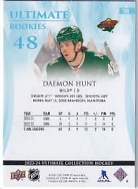 Daemon Hunt Ultimate Rookies 061/299 Card #166 2023-24 Upper Deck Ultimate Collection Rookie Card RC Minnesota Wild