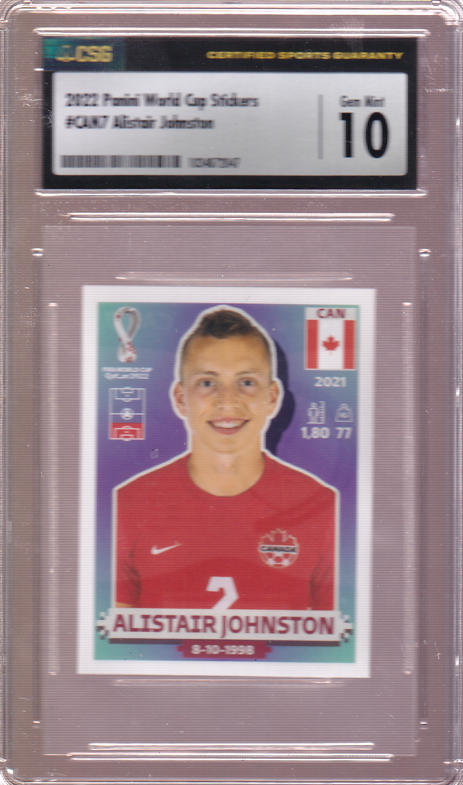Alistar Johnston 2022 Panini World Cup Soccer Sticker #CAN 7 CSG 10 Team Canada