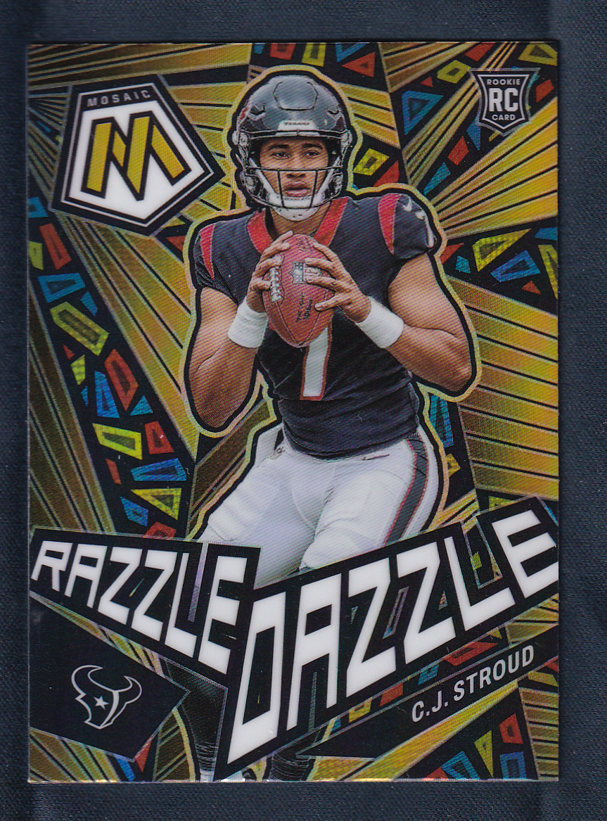 C.J. Stroud 2023 Panini Mosaic RAZZLE DAZZLE case Hit Rookie Card RC #RD-16 Houston Texans CJ