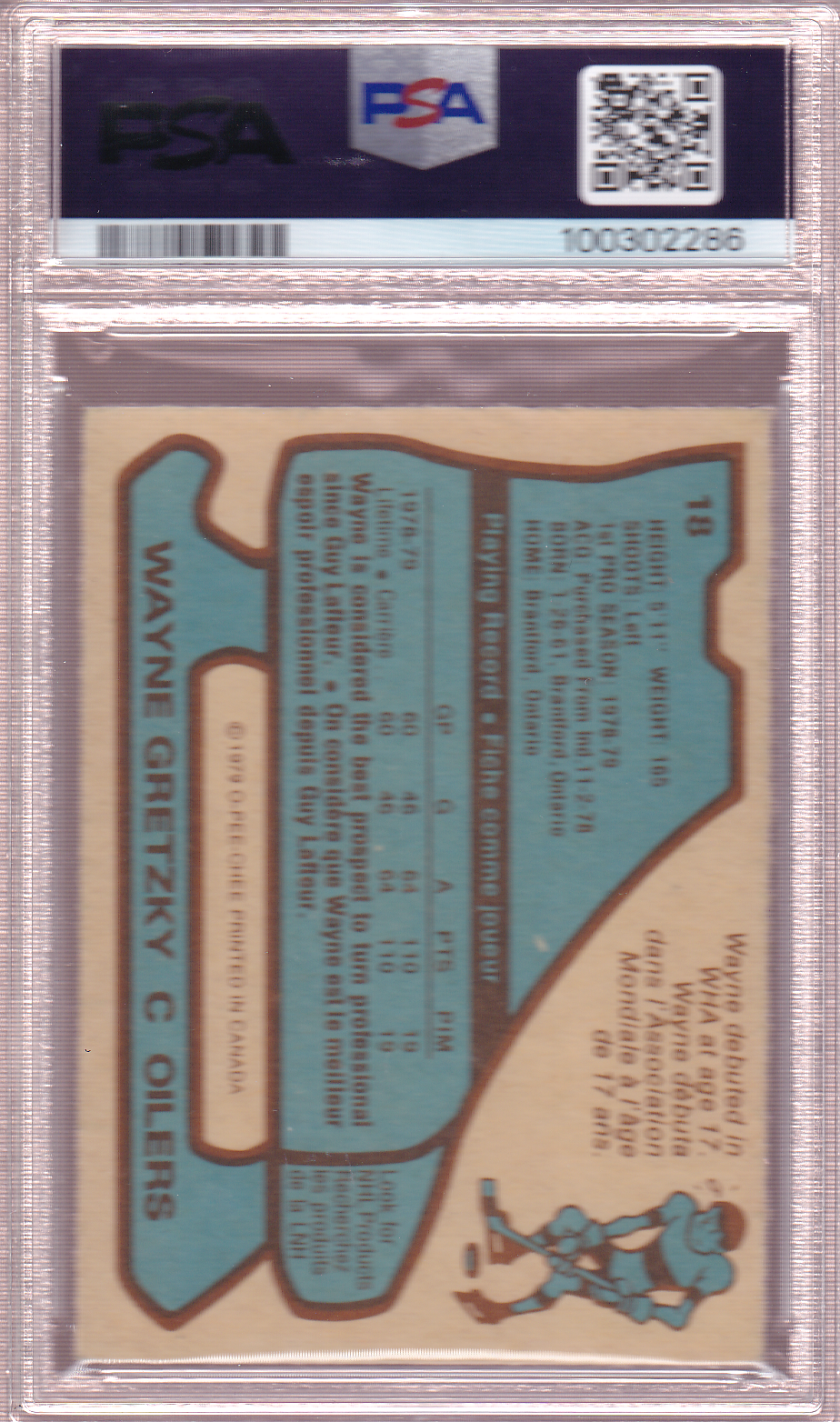 WAYNE GRETZKY 1979-80 O-Pee-Chee Rookie Card #18 PSA 4 Edmonton Oilers OPC RC