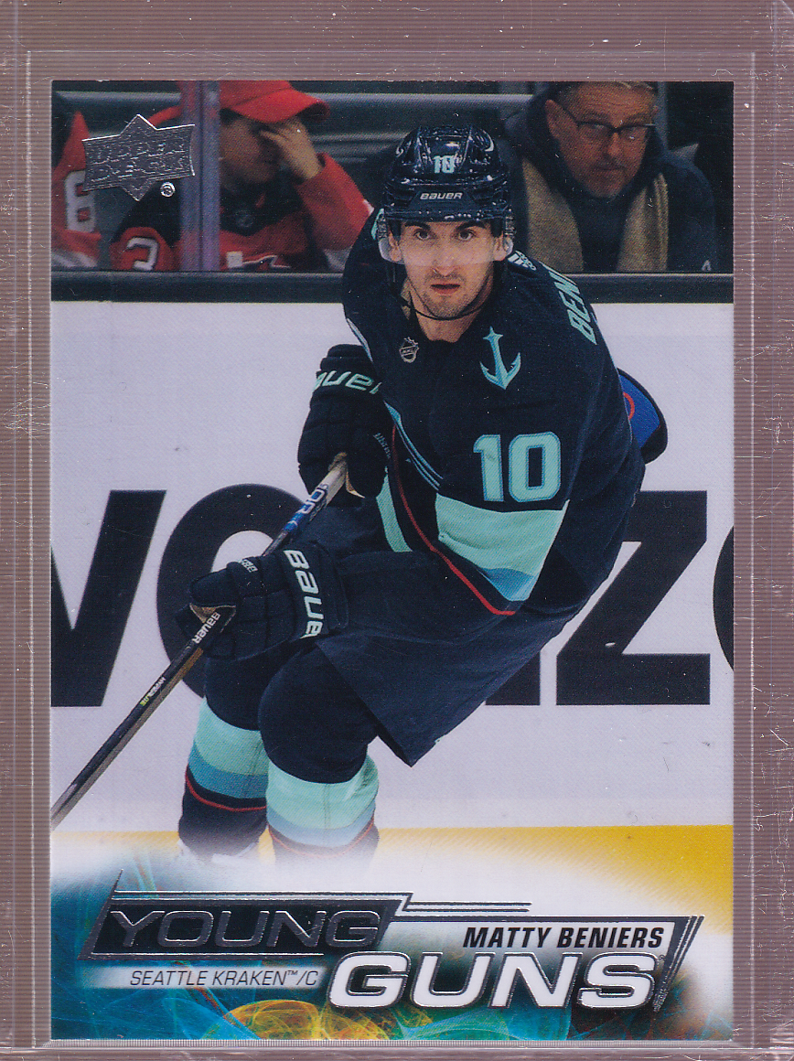 MATTY BENIERS 2022-23 Upper Deck Young Guns Rookie Card #213 RC SEATTLE KRAKEN