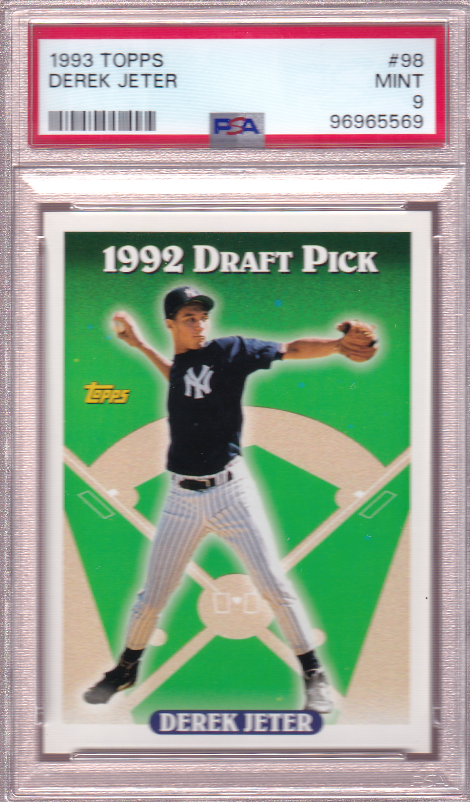 DEREK JETER 1993 Topps Rookie Card #98 PSA 9 New York Yankees RC