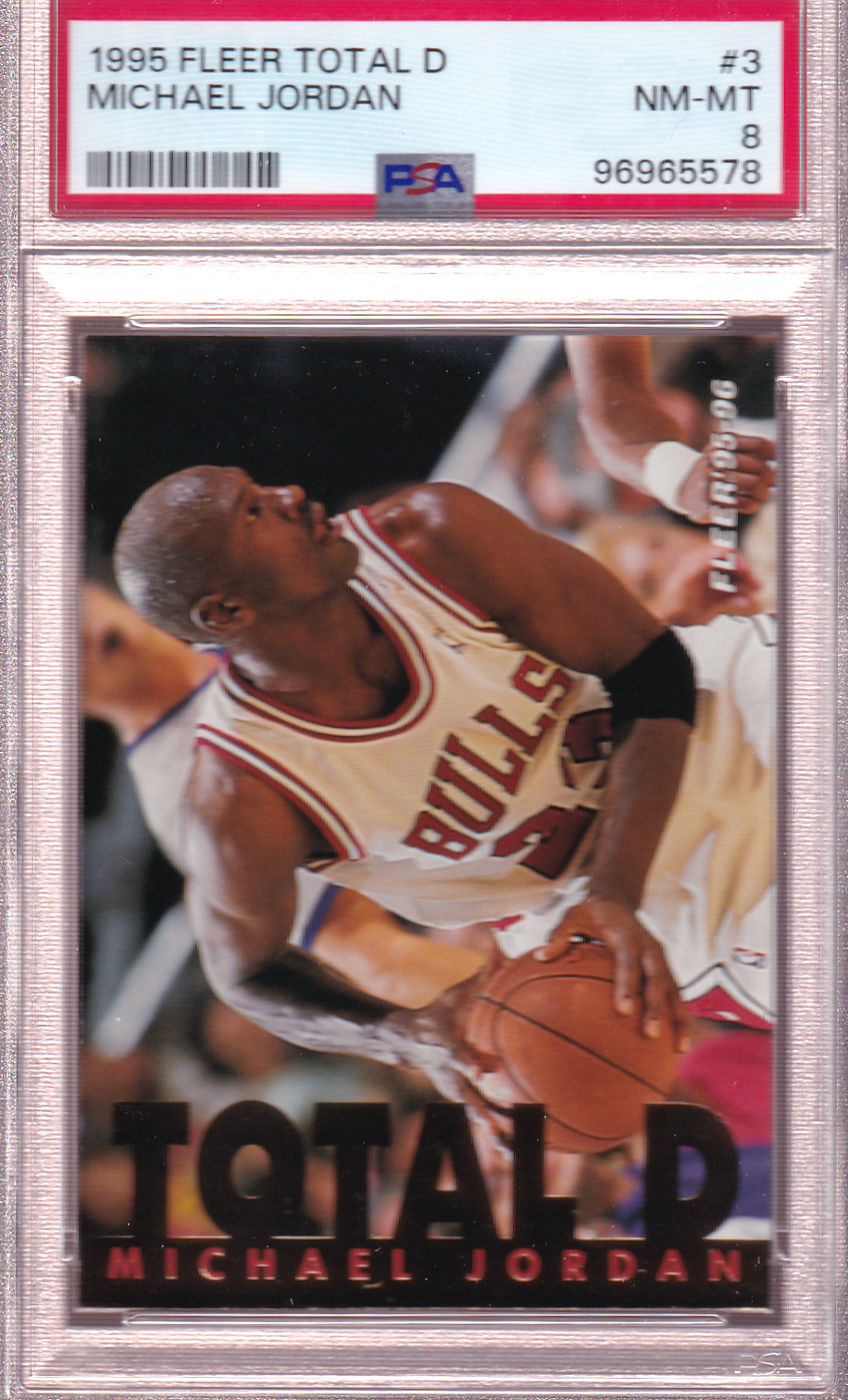 Michael Jordan 1995-96 Fleer TOTAL D Card #3 PSA 8 Chicago Bulls