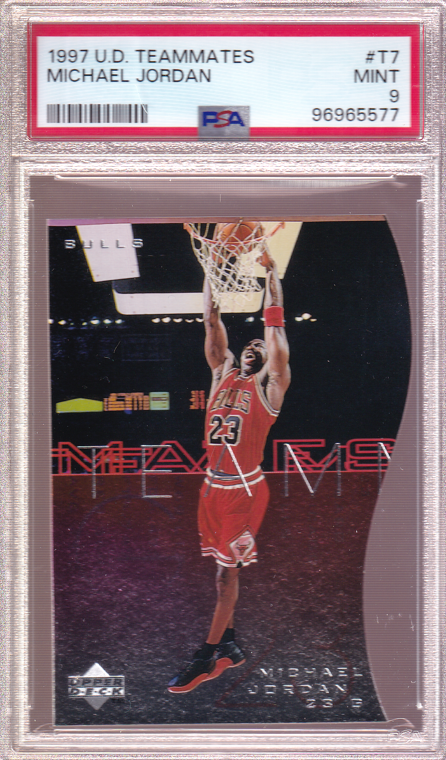 Michael Jordan 1997-98 Upper Deck Teammates Card #T7 PSA 9 Chicago Bulls