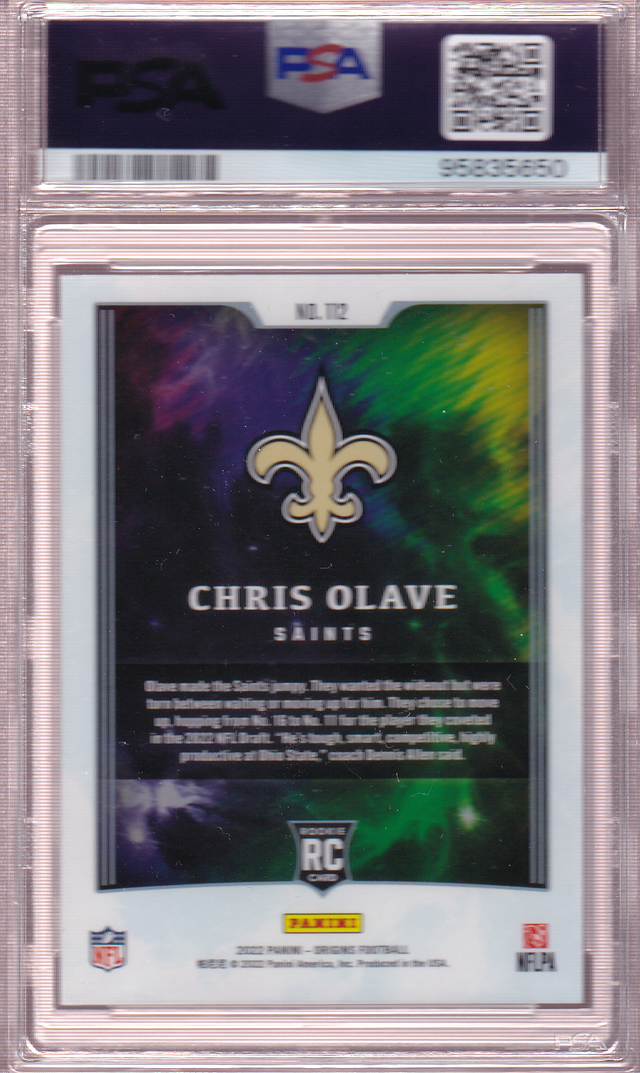 CHRIS OLAVE 2022 Panini Origins RED Rookie Card /299 RC #209 PSA 9 New Orleans Saints