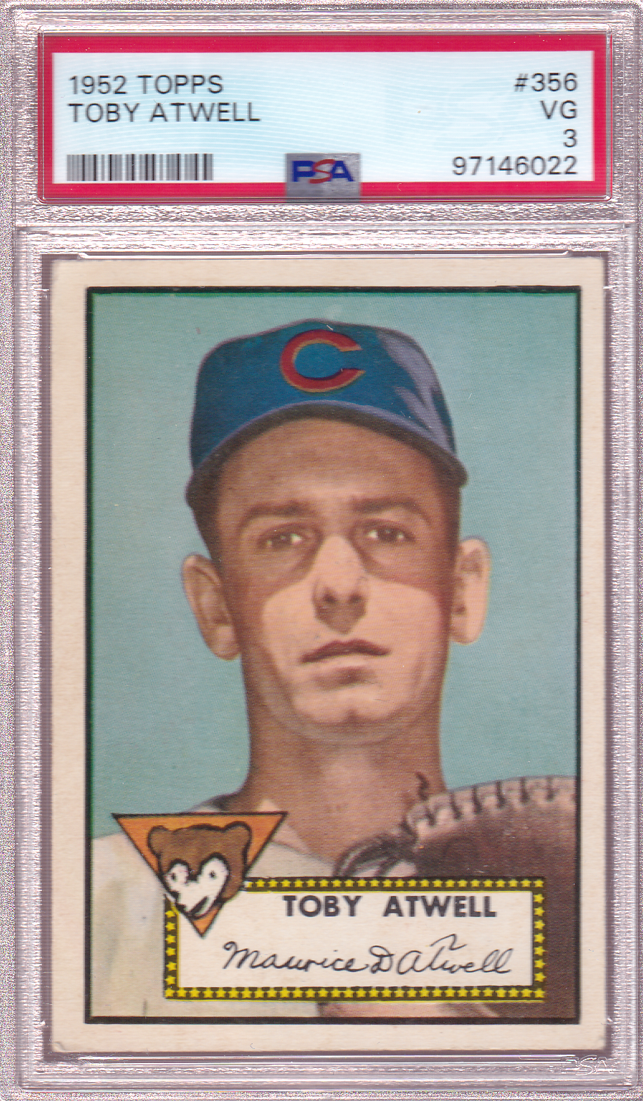 TOBY ATWELL 1952 Topps Baseball Card #356 PSA 3