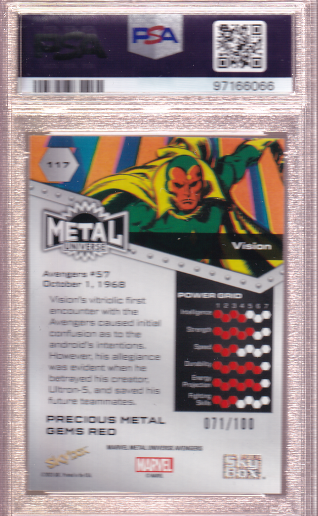 VISION 2024 SkyBox Metal Universe RED Precious Metal Gems 71/100 PSA 9 PMG #117