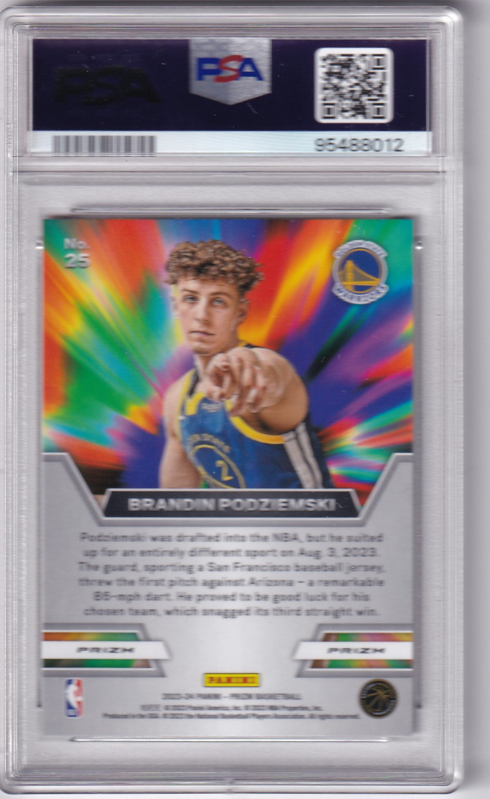 Brandin Podziemski #25 2023 Prizm Instant Impact Green Prizm PSA 10