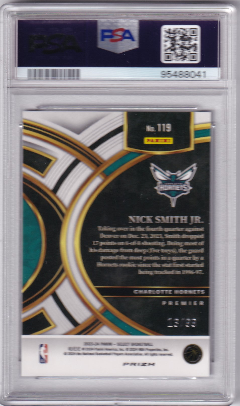 Nick Smith Jr. #119 2023 Select Blue Flash /99 PSA 10