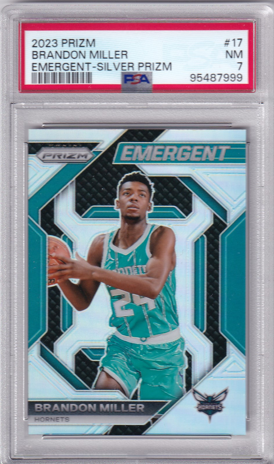 Brandon Miller #17 2023 Prizm Emergent Silver Prizm PSA 7